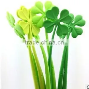 Silicone Lucky Four Leaf Clover Ballpoint Pen thumbnail-1