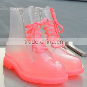 Various Styles Fashion Pink Half Boot Rain Shoes Rubber Rain Shoes thumbnail-1