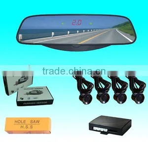 Mini LED Display Car Wireless Rearview Mirror Parking Sensor System thumbnail-2