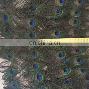 170cm Five Lines Wholesale Natural Peacock Feather Wooden Fan for Party thumbnail-3