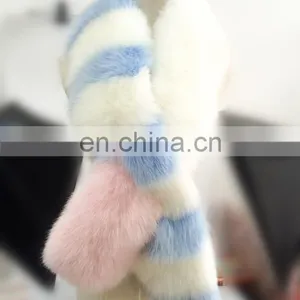 2017 Custom New Design Fashion Real Fox Fur Korean Scarf thumbnail-1