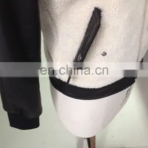 Ladies 2015 Newstyle Fake Fur Jacket With Sheep Leather Sleeve thumbnail-2