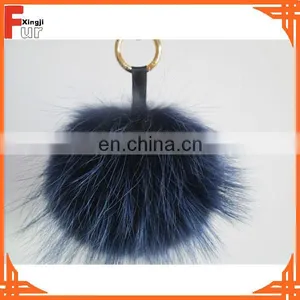 Handbag Accessory Raccoon Fur Pom Pom Keychain thumbnail-1