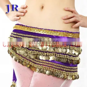 Y-2003 Egyptian Velvet Fabric Gold Coins Belly Dance Hip Scarf thumbnail-1