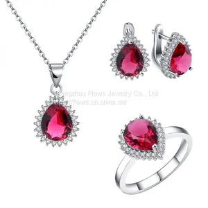 The Platinum Gold Plated 925 Sterling Silver Jewelry Set Inlay Elegant Crystal And Cubic Zircons thumbnail-4
