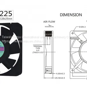 Taiwan Sanju SJ1225HA2-AC Axial Flow Fan thumbnail-2