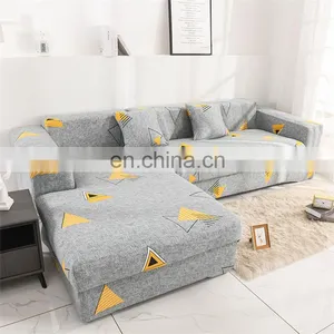 HOT Selling 100%polyester Printed Elastic Sofa Cover+Two Cushion Covers Universal Fitted Sofa Slipcover thumbnail-6