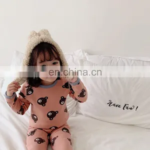 4142/2020 Newest Winter Fashion Fleece-lined Kids Pajamas Sets Causal Cute Warm Toddler Girl Sets thumbnail-4