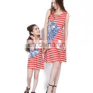 2019 Summer Red and White Stripes Matching Outfits For Mother And Daughter (this Link for Girls,1-12years) thumbnail-3