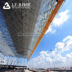 Prefabricated Space Frame Roof Construction Steel Structure Aircraft Hangar For Sale thumbnail-2