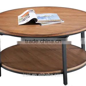 Metal & Wood Coffee Table W/swivel Top; Round End Table thumbnail-1