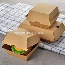 Custom Corrugated Kraft White Wholesale Paper Burger Boxes Disposable Paper Fast Food Container thumbnail-1