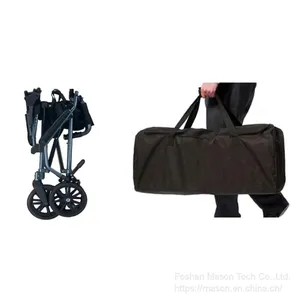 8“ Wheels Lightweight Portable Transport Folding Wheelchair for Disabled thumbnail-4