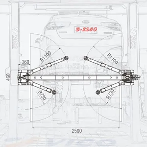Economic Two 2 Post Hydraulic Car Lift Machine With Clear Floor One Side Electric Release For Sale #V-LZL-B-2240 thumbnail-4