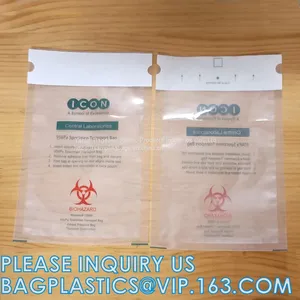 Zipper Locking Pouches for Specimens, Biohazard Specimen Bag, Biohazard Specimen Transport Bag, Autoclavable Bags thumbnail-5