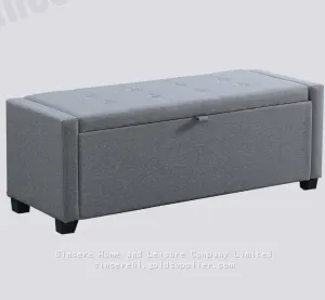 Hot-sale Living Room Comfortable Velvet Upholstered Modern Classic Indoor Solid Wood Frame Luxury Design Storage Foldable Ottoman Bench thumbnail-1
