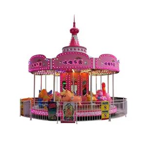 Plastic Horse Toy Ride Kids Machine Electric For Children Amusement Vintage Carousel thumbnail-1