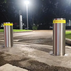 Original Factory Cottages School Metal Parking Posts With Reflective Tape Manual Bollard thumbnail-5