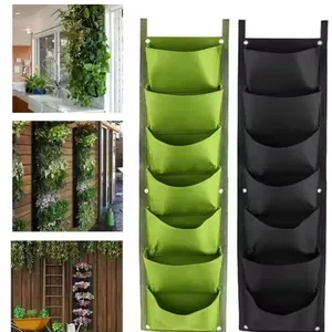 Space-saving Vertical Garden Planter Wall Hanging Multi-pocket Growing Bag for Herbs Strawberries and Flowers thumbnail-2