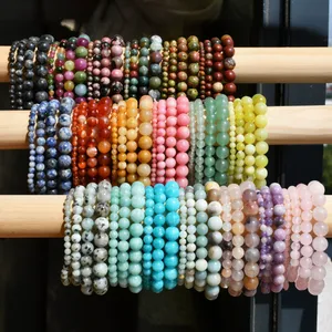 Hot Selling Handmade Natural Stone Bead Bracelet, Men's and Women's Layered Crystal Elastic Bracelet, Various Bracelet Accessories thumbnail-1