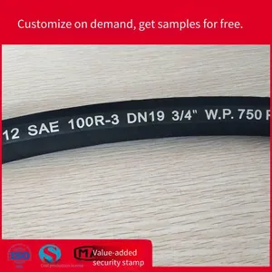 Export Sae 100 r3 Fiber Braided Rubber Hose, 86bar High-pressure Clamped Wire Oil Pipe, r3 Return Oil Pipe Pictures thumbnail-3