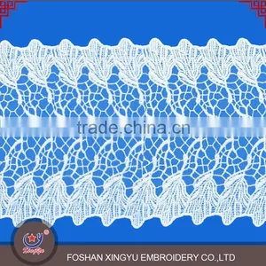 Fashion Decorative Cheap Fancy Eyelash Flower 14cm Width Cotton Lace Trim For Garment Accessory thumbnail-2