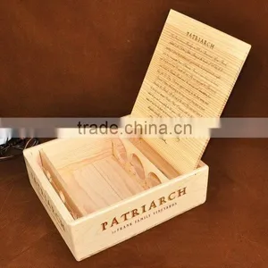 Wholesale Wood Gift Wine Box/ Wooden Packaging Boxes for 3 Bottles Wine Box thumbnail-1
