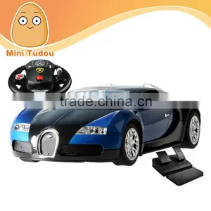 1:14 4 CH RC Car With LED Lights and Steering Wheel Foot Pedals Gravity Sensing Remote Control Car Quality Choice thumbnail-1