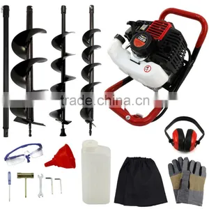 Earth Auger Post Hole Borer 3 x Drill for Fence With Extension Pole 52cc Petrol thumbnail-1