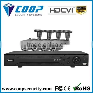 Smart Phone Network Monitoring Home Security System 4Ch HD CVI Kit Cheap Outdoor DVR Kit thumbnail-1