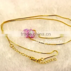 Synthetic 8*10mm Bubble Gum Opal Hamsa Shape 18K Plated Chain 925 Sterling Silver Necklace thumbnail-6