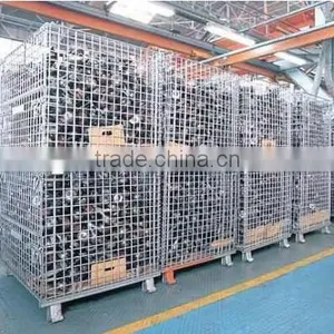 Folding Wire Mesh Container/ Stackable Storage Cage/ Metal Basket thumbnail-5