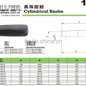 For Machine Parts and CNC Lathes Black Bakelite Cylindrical Knob thumbnail-2