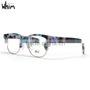 Whim Brand Designer Hand Made Half Rim Retro Myopia Acetate Glasses Frame thumbnail-2