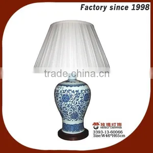 China Wood Base Blue and White Porcelain Table Lamp Quality Choice thumbnail-3