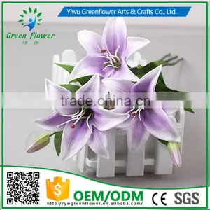 2016 Wholesale Multicolor Latex Artificial PU Flowers Lily Real Touch Bouquet Wedding Bridal Decor Display Flower thumbnail-3