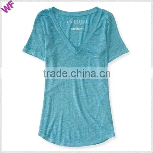 Chest Pocket t Shirt V-neck T-shirt Printed Logo t Shirt China Wholesale t Shirt Apparel thumbnail-1