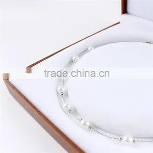 Handmade Square Leather Jewelry Box Pearl Necklace Box thumbnail-5