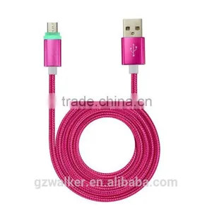 2016 New Premium High Quality Aluminum Nylon LED Light Charger Usb Data Cable for Iphone 6 6 Plus 6s 6s Plus Micro Wire Cable thumbnail-3