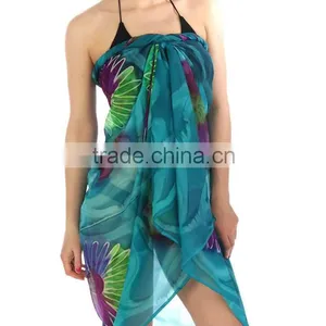 <OEM&ODM>chiffon Sarong Wrap Dress Pareo Beach Coverup/beach Towel thumbnail-1