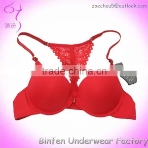 Stylish Front Closure Lace Back Lady Sex Bra thumbnail-1