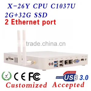 C1037u Diy Computer C1037u Computer Networking C1037u MAC MINI X-26Y With 2*RJ45 Port C1037U 2G RAM 32G SSD thumbnail-1