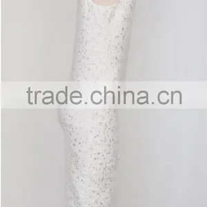 Customized Wholesale Women Evening Dress 2016 White One-piece Dress thumbnail-3