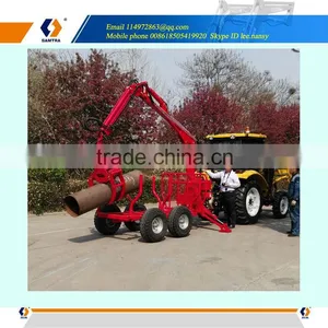 Logs Trailer With Crane With Telescopic Crane thumbnail-1