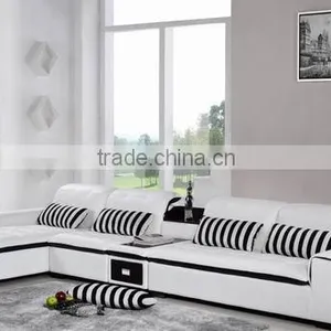 Modern100% First Layout Cow Leather Sofa 3m White High Quality Sofa Sets AL112 Quality Choice thumbnail-4