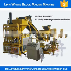 WANTE BRAND WT2-10 Clay Interlock Brick Making Machine for Making Clay Block thumbnail-1