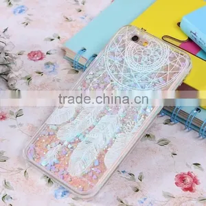 Beautiful Quicksand Phone Case Liquid Style Transparent Back in Colorful PC Case thumbnail-1