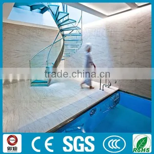 Indoor Commerical Tempered Glass Curved Staircase Design thumbnail-2