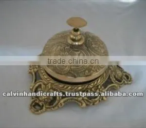 Antique Brass Peon Bell/call Bell/ Table Bell/ Brass Metal Bell/ Office Bell thumbnail-1