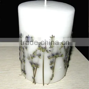 Lavender Pillar Candles/candle With Lavender thumbnail-1